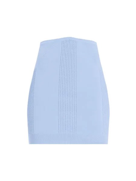 Мини-юбка смешанной вязки с пуантами Herve Leger, синий