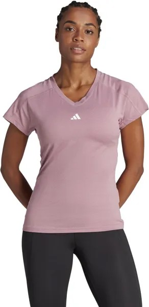 Футболка Aeroready Train Essentials с v-образным вырезом и минималистичным брендингом adidas, цвет Wonder Orchid