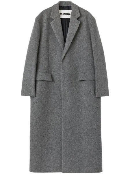 Jil Sander шерстяное пальто, серый