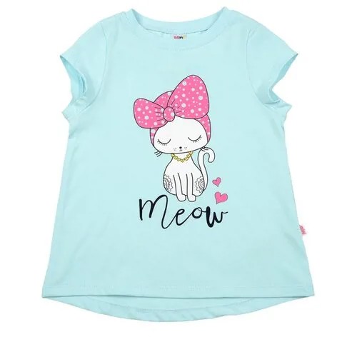 Футболка для девочек Mini Maxi, модель 3929, цвет бирюзовый, размер 116