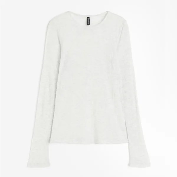 Лонгслив H&M, светло-серый