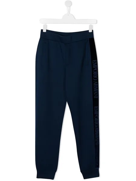 Emporio Armani Kids спортивные брюки с лампасами
