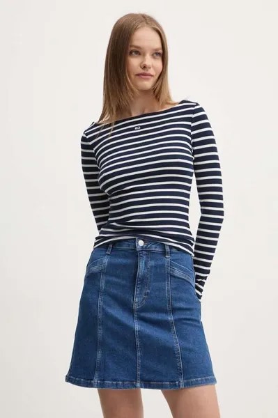 Лонгслив Tommy Jeans, темно-синий
