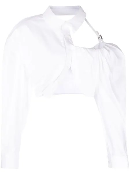 Укороченная рубашка La Chemise Galliga Jacquemus, белый