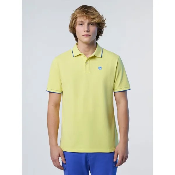 Поло North Sails Collar W Striped In Contrast, зеленый