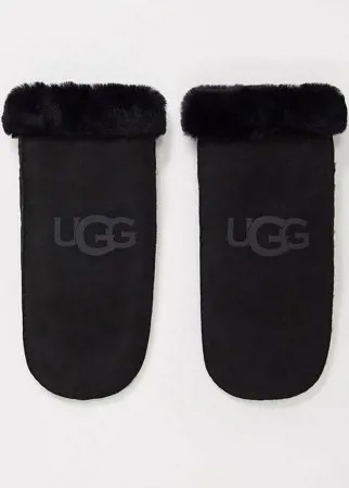 Черные варежки из овчины UGG-Черный цвет