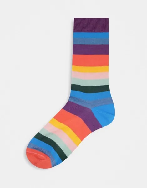 Черные носки в цветную полоску Paul Smith-Разноцветный