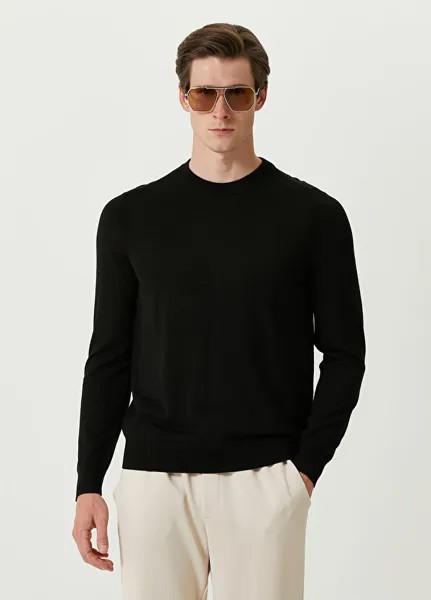Черный свитер из шерсти мериноса с круглым вырезом Paul Smith