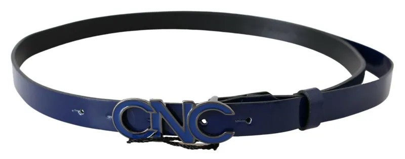 Костюм CNC, национальный ремень, темно-синий кожаный ремень с логотипом, узкая модная талия, длина 85 см/2