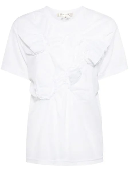 Comme Des Garçons футболка из джерси со сборками, белый