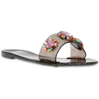 Betsey Johnson Womens Madilyn Rhinestone Slip On Jelly Sandals Shoes BHFO 3731