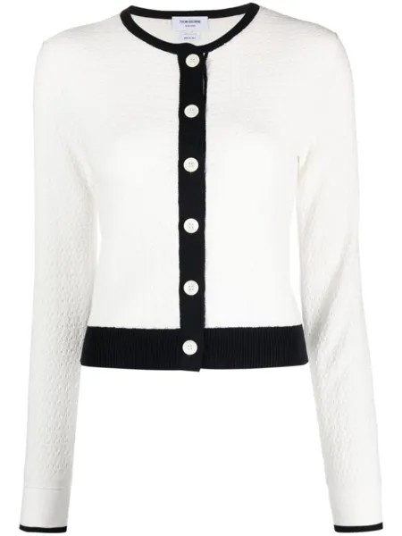 Thom Browne ажурный кардиган, белый
