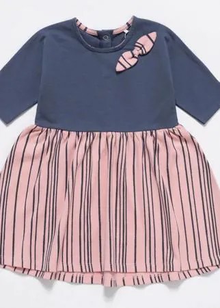 Платье Artie APL-332 с бантиком, розово-синее