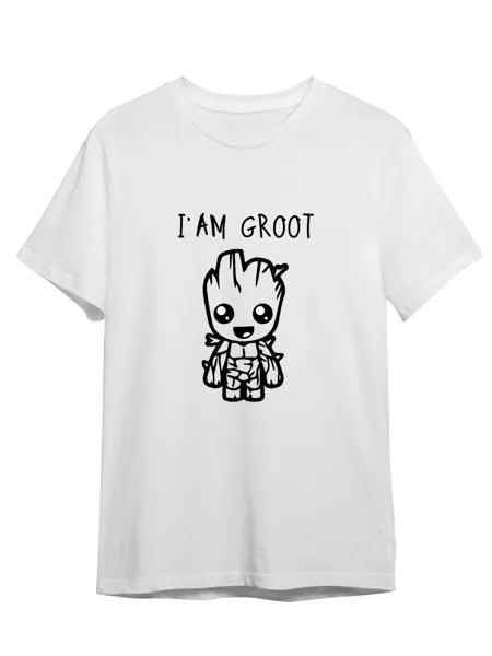 Футболка унисекс Каждому Своё Грут/Groot/Стражи галактики MVGR2 белая S
