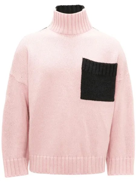 JW Anderson двухцветный джемпер с высоким воротником, розовый
