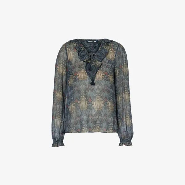 Шелковая блузка Ilara Morris & Co x PAIGE Paige, цвет charcoal/ iced slate