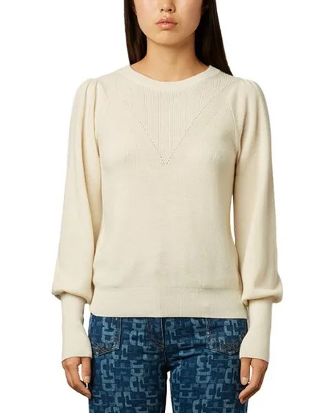 Шерстяной свитер с рукавами Leonora Gerard Darel, цвет Ivory/Cream