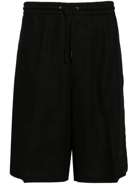 Paul Smith льняные шорты с завязками на талии, черный
