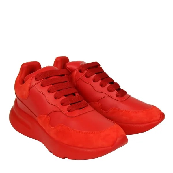 Женские кожаные/замшевые кроссовки Alexander McQueen, красный