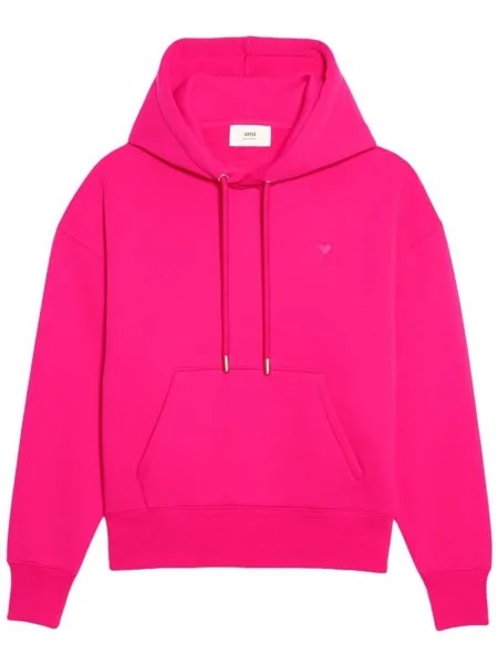 AMI Paris худи с монограммой Ami de Coeur, розовый