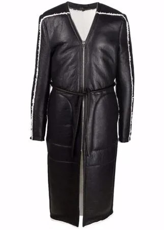 Rick Owens пальто Klaus с оторочкой из овчины