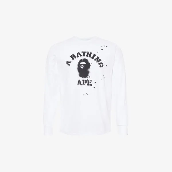 Футболка из хлопкового джерси с фирменным принтом a bathing ape x joshua vides A Bathing Ape, белый