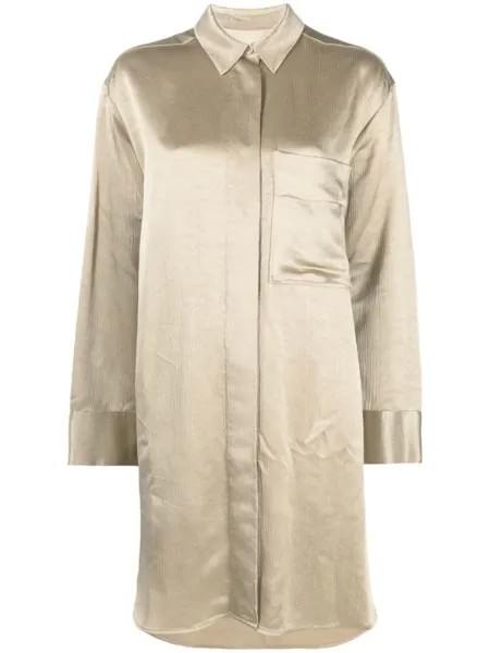 By Malene Birger платье-рубашка с нагрудным карманом, золотой