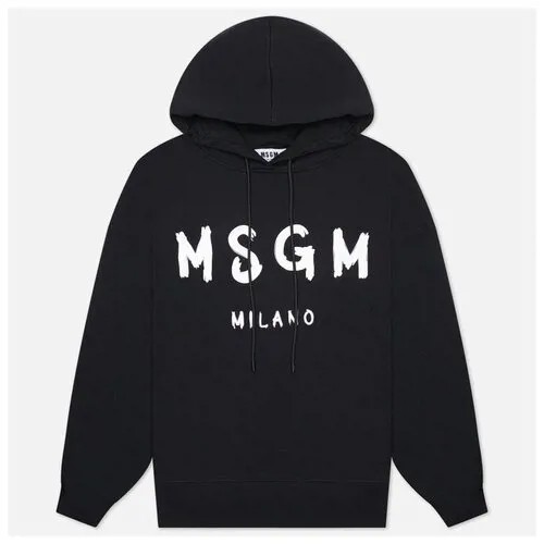 Женская толстовка MSGM MSGM Milano Logo Unbrushed Hoodie чёрный, Размер XS