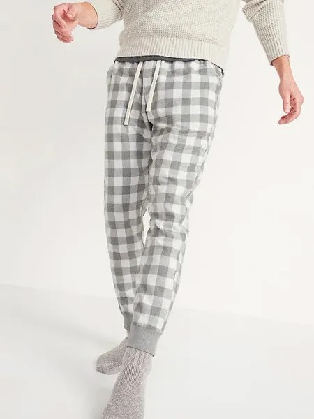 NWT Old Navy Grey Gingham Фланелевые пижамные штаны для бега для сна НОВЫЕ мужские L