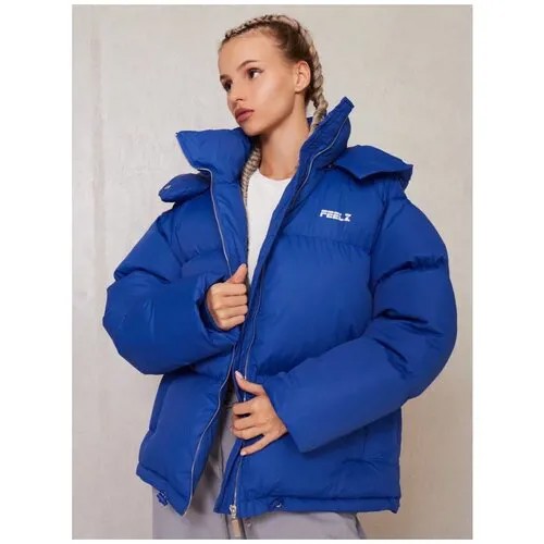 Куртка  FEELZ зимняя, оверсайз, подкладка, размер XS, синий
