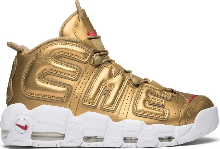 Кроссовки Nike Supreme x Air More Uptempo 'Metallic Gold', золотой