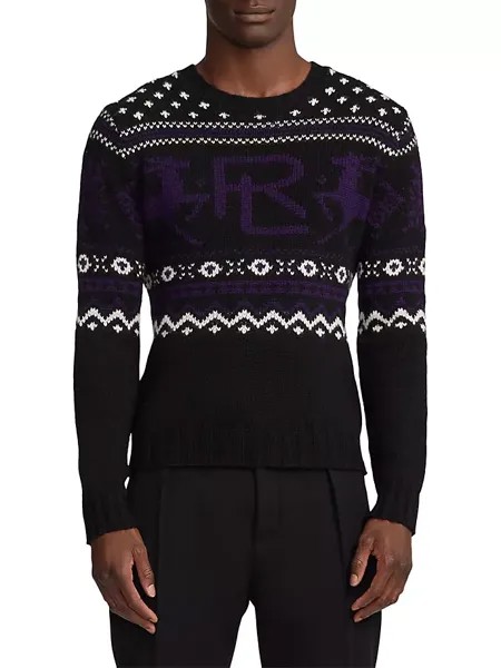 Кашемировый свитер Fair Isle Ralph Lauren Purple Label, черный