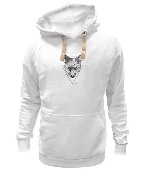 Худи Printio Графичная лиса белое 2XL