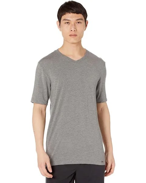 Рубашка Hanro Casuals Short Sleeve V-Neck Shirt, цвет Stone Melange