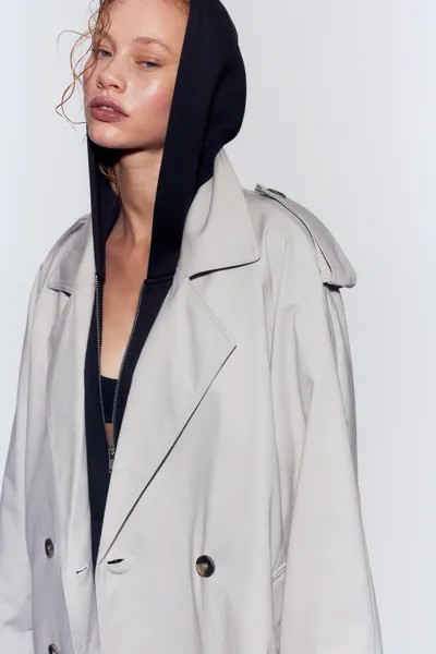 Короткий тренч H&M, бежевый
