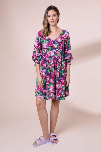 Фиолетовое мини-платье Cut Fruit EcoVero Laurie Anorak, фиолетовый