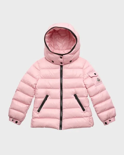 Стеганый пуховик Bady для девочек Moncler, цвет Medium Pink
