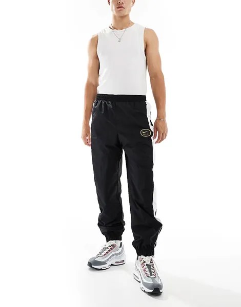 Черно-белые тканые джоггеры Nike Swoosh Air