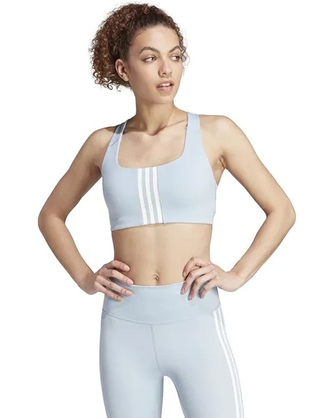 Бюстгальтер adidas PowerImpact Training Medium Support, цвет Wonder Blue/White