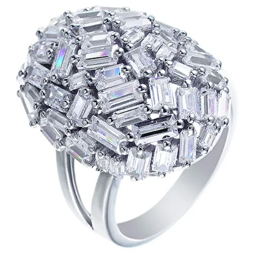 Кольцо ELEMENT47 серебро, 925 проба, фианит, размер 16.75, бесцветный