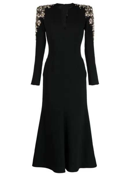 Jenny Packham платье миди Kay с кристаллами, черный