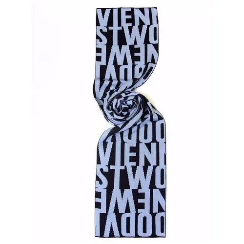 Шарф Vivienne Westwood, шерсть, вязаный, 170х25 см, синий