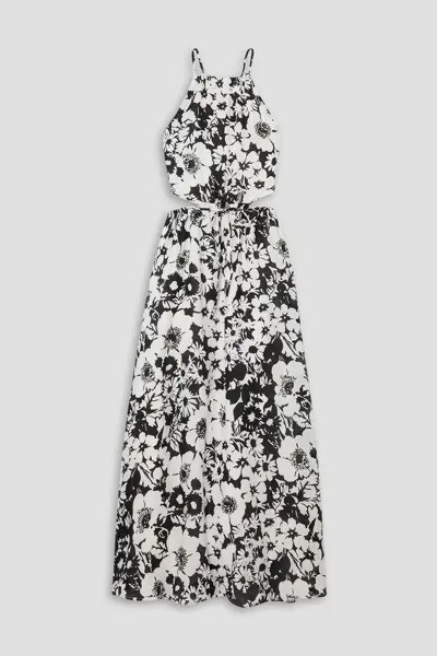 Льняное платье макси La Piedra с вырезами и цветочным принтом Faithfull The Brand, черный
