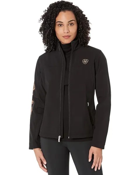 Куртка Ariat New Team Softshell, цвет Black/Leopard
