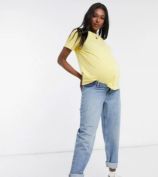 Желтая футболка из органического хлопка с круглым вырезом ASOS DESIGN Maternity-Желтый