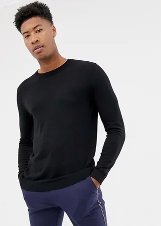 Черный хлопковый джемпер ASOS DESIGN Tall