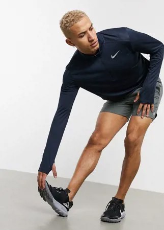 Темно-синий лонгслив с молнией Nike Running Pacer
