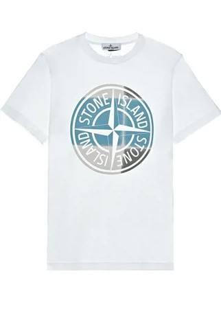 Белая футболка с логотипом Stone Island детская