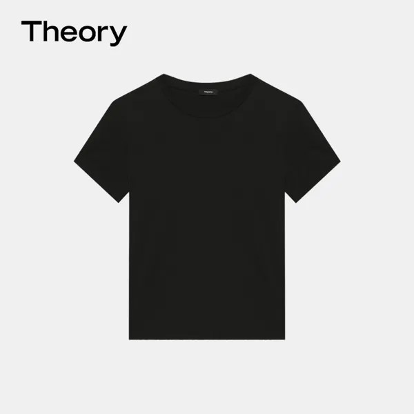 Футболка женская Theory с коротким рукавом и круглым вырезом, серый