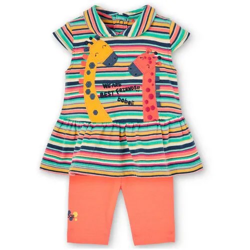 Комплект одежды  Boboli для девочек, платье и легинсы, повседневный стиль, без карманов, размер 12M, оранжевый